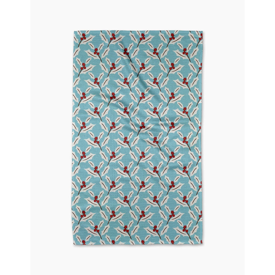 Geometry - Winter Holly Tea Towel