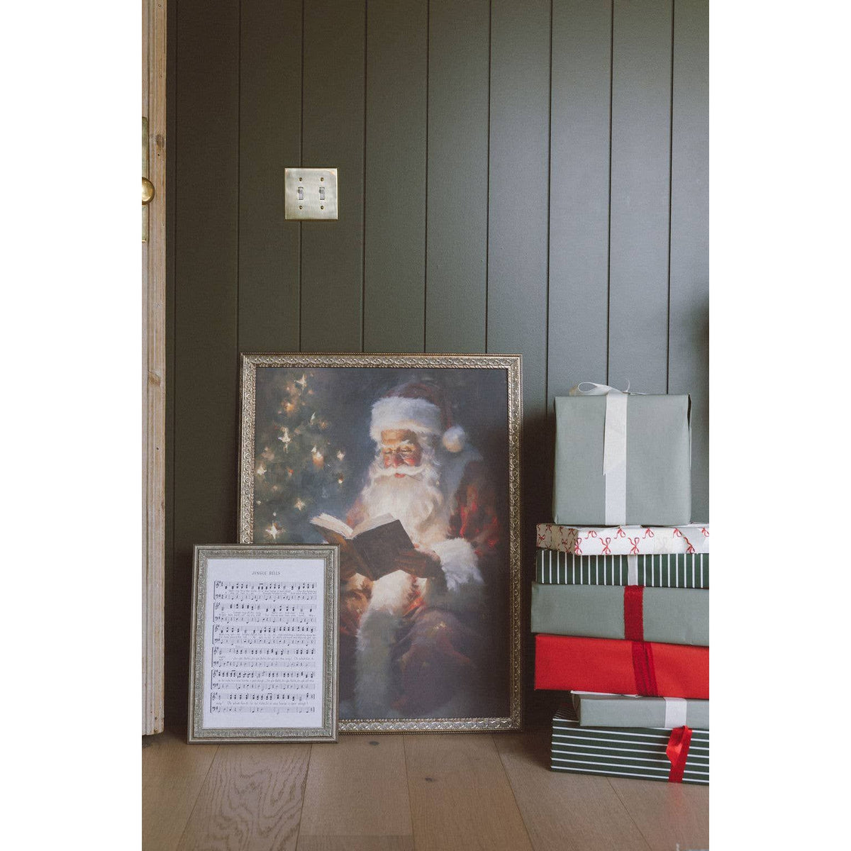 Classic Santa Framed Antique Art | 8 x 10