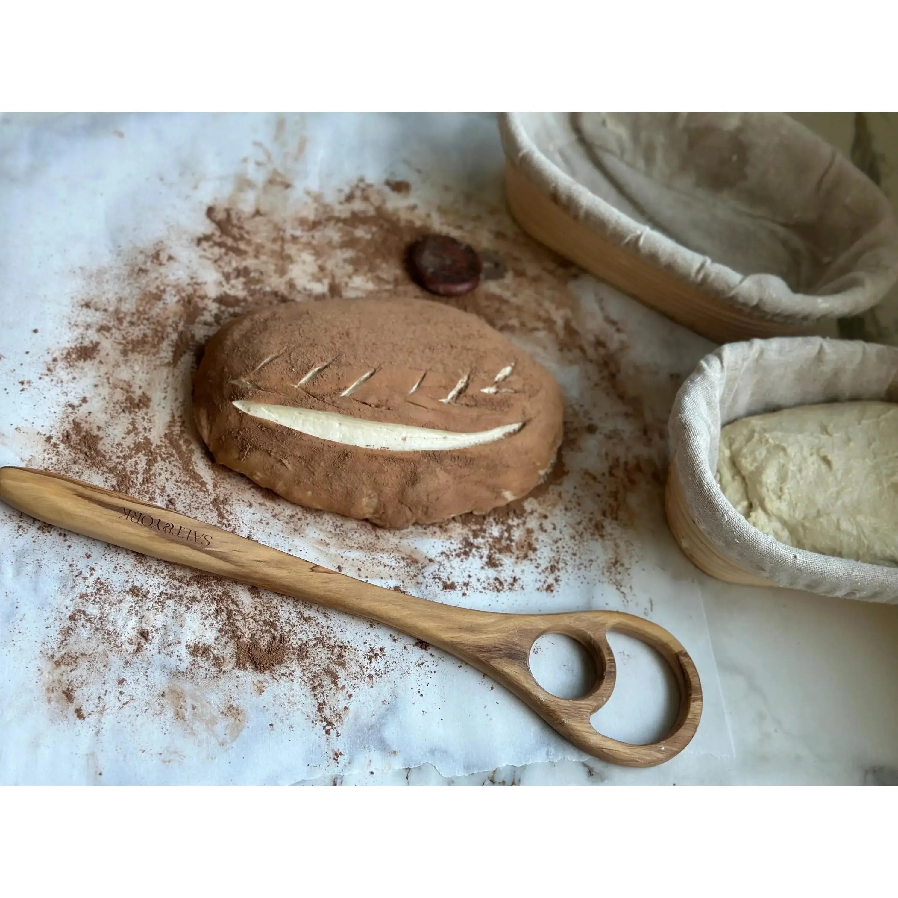 Olive Wood Dough Hook/Whisk