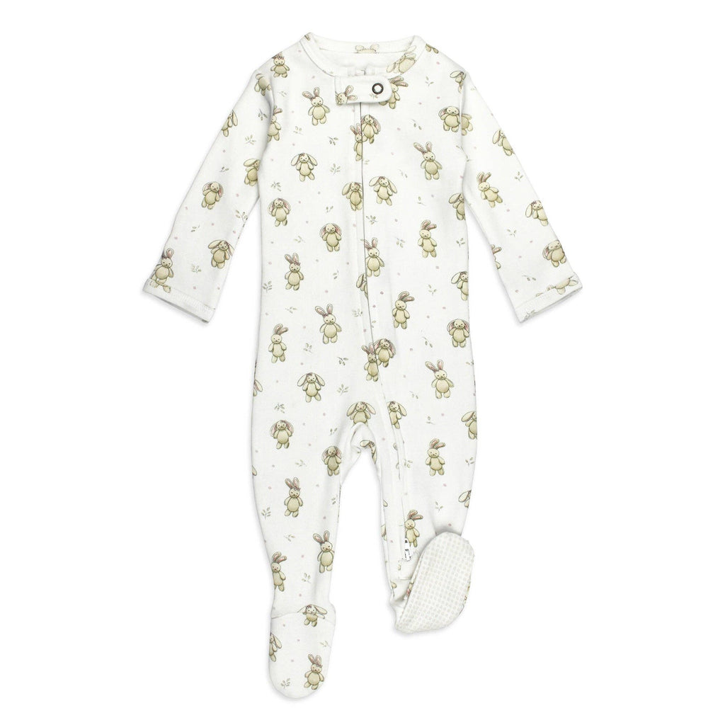 Organic 2-Way Zipper Footie | Brixy Bunny
