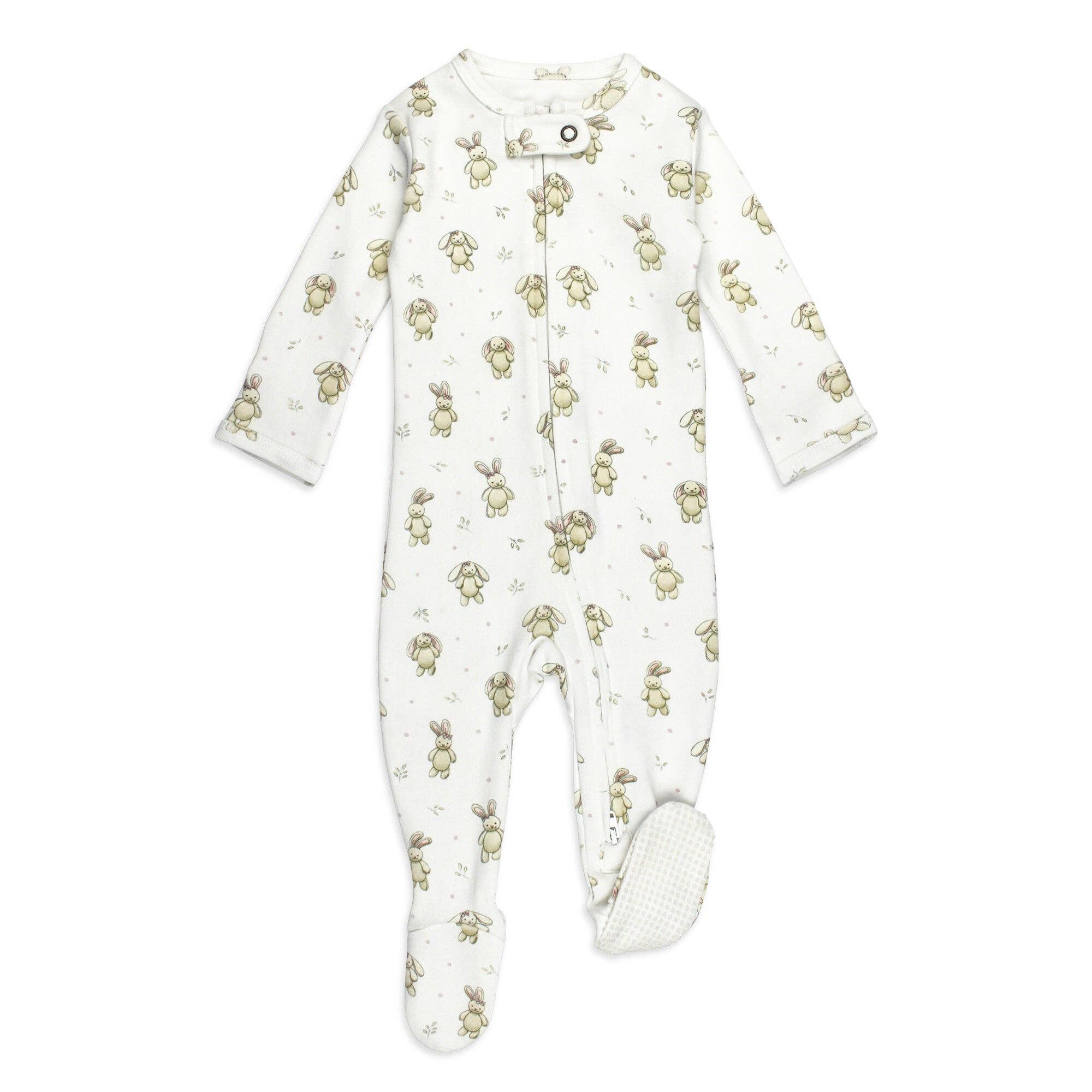 Organic 2-Way Zipper Footie | Brixy Bunny