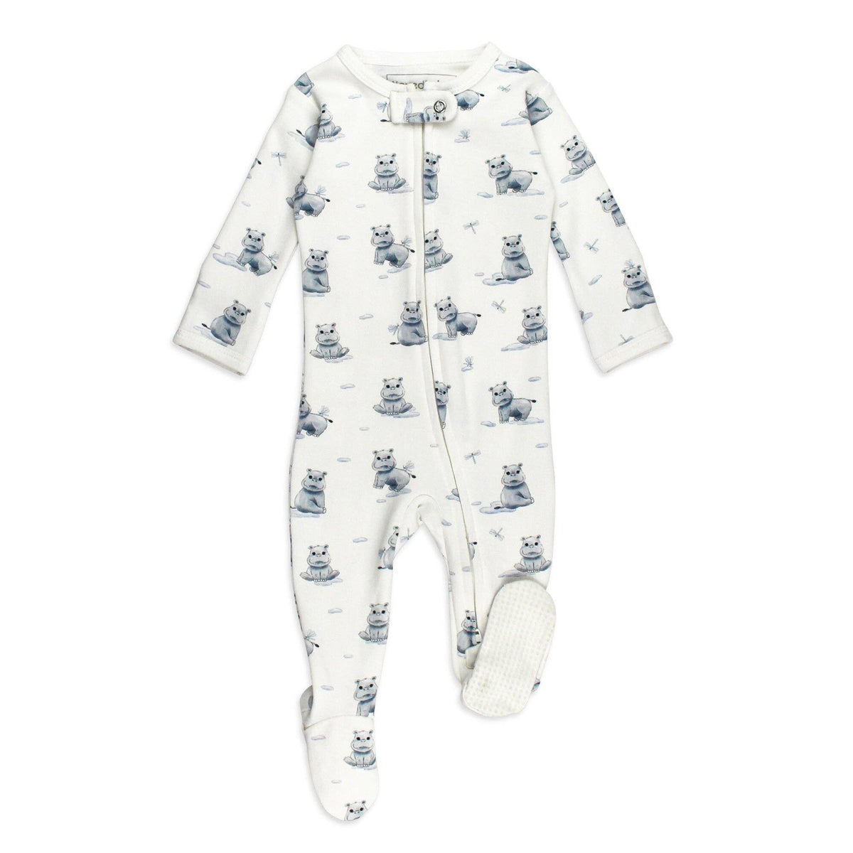 L'ovedbaby - Baby Hippo | Organic Zipper Footie: 0-3m