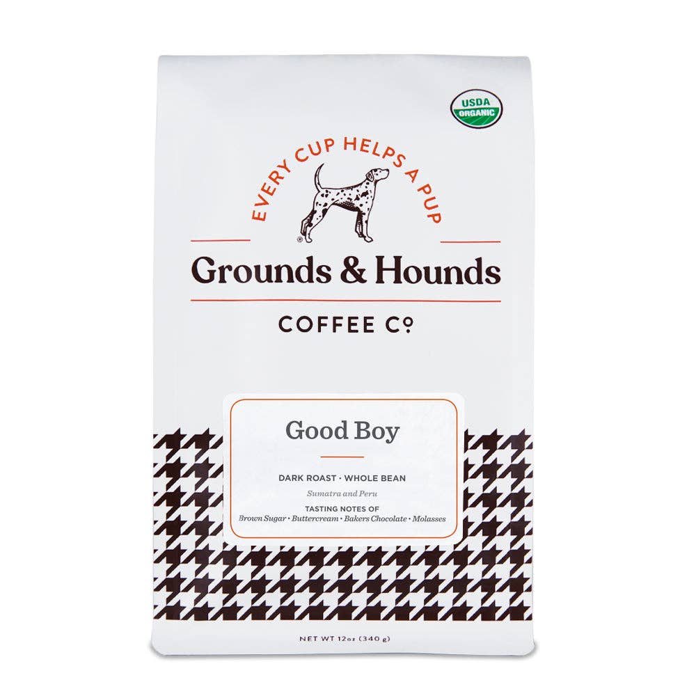 Grounds & Hounds Coffee Co. - Good Boy Dark Roast Coffee: Whole Bean
