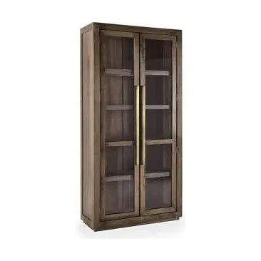 Bradley Oak Wood Tall Cabinet | Cocoa Brown