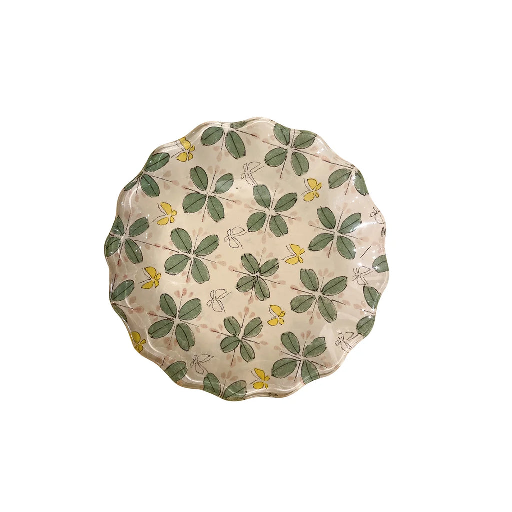 Scalloped Round Decoupage Plate