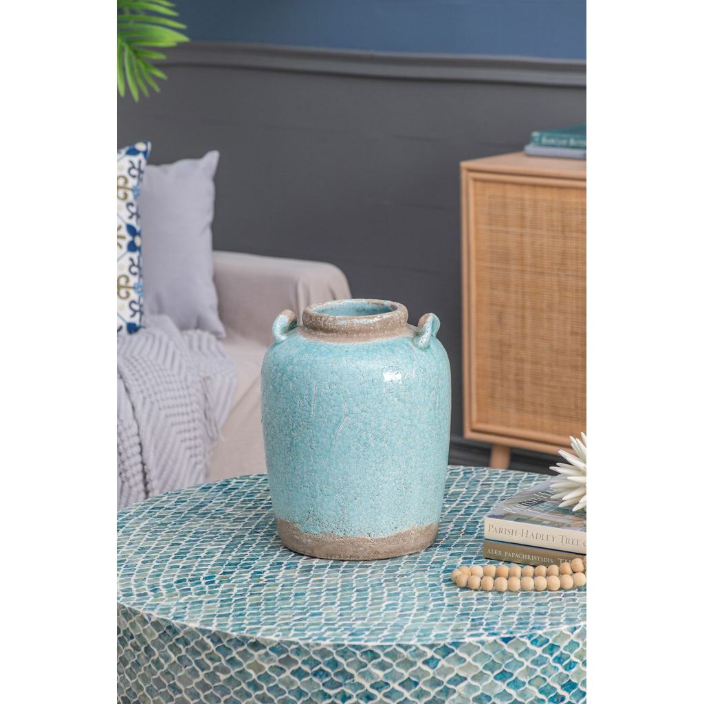 Turquoise Terracotta Vase