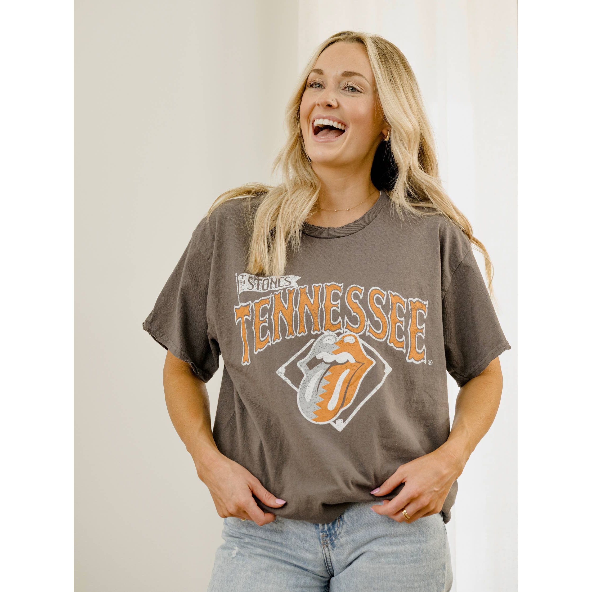 Rolling Stones Tennessee Vols Diamond Charcoal Thrifted Tee