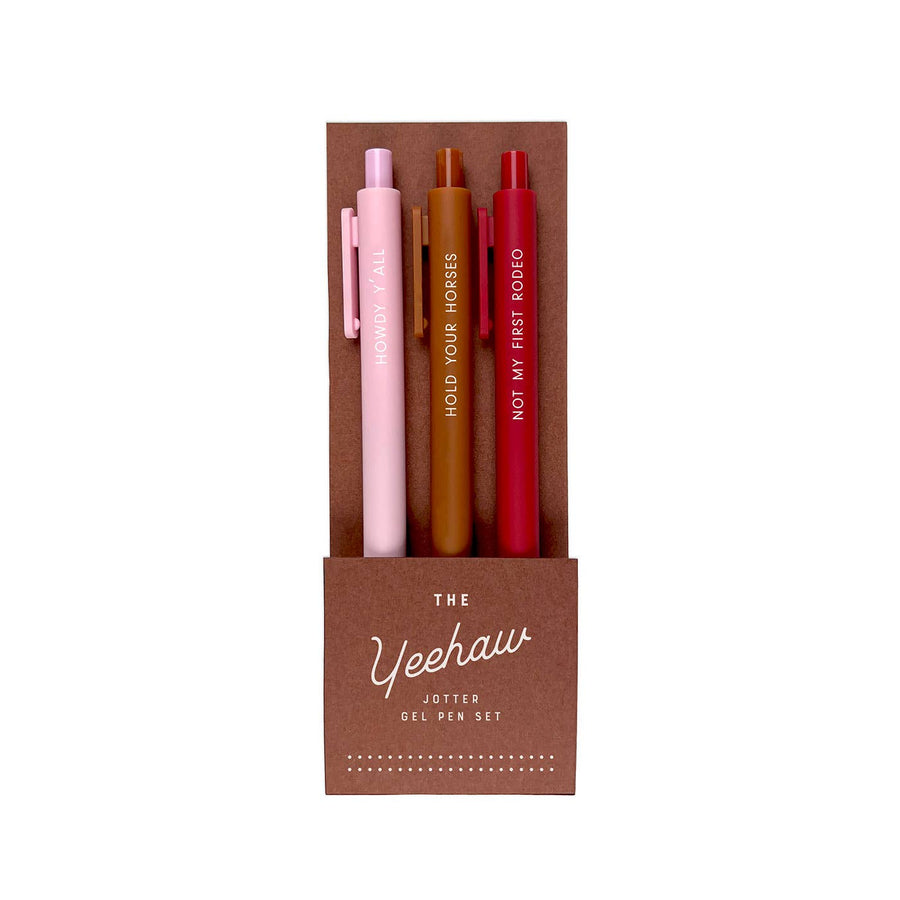 S/3 Gel Pens | Yeehaw Jotter Set