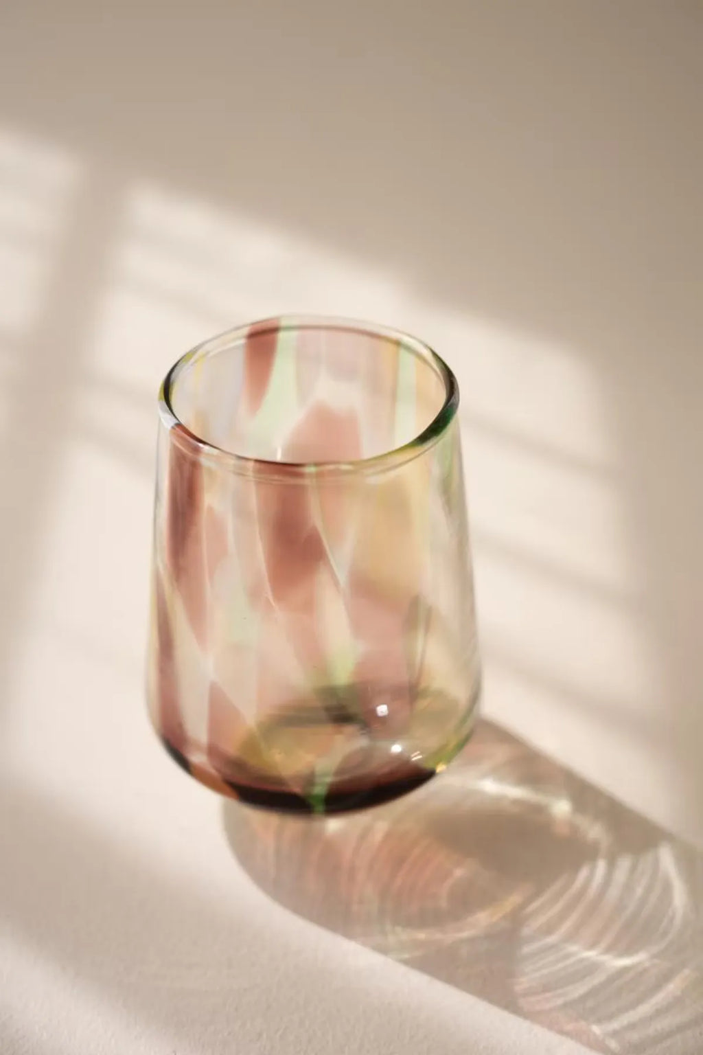 Tapered Multi-Color Glass Tumbler