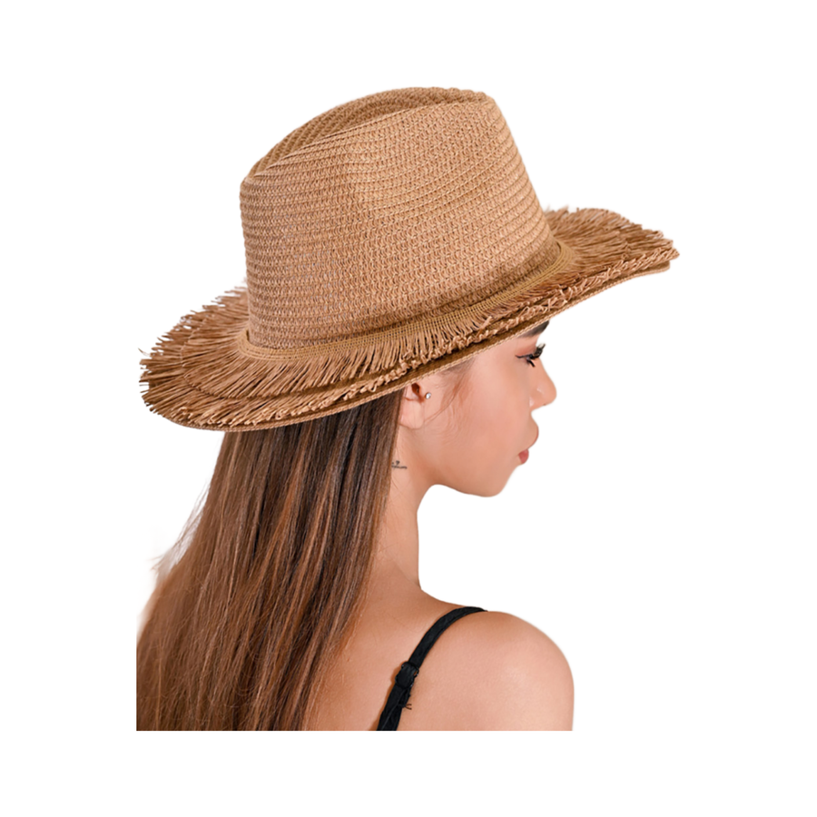 Raffia Short Brim Straw Panama Sun Hat