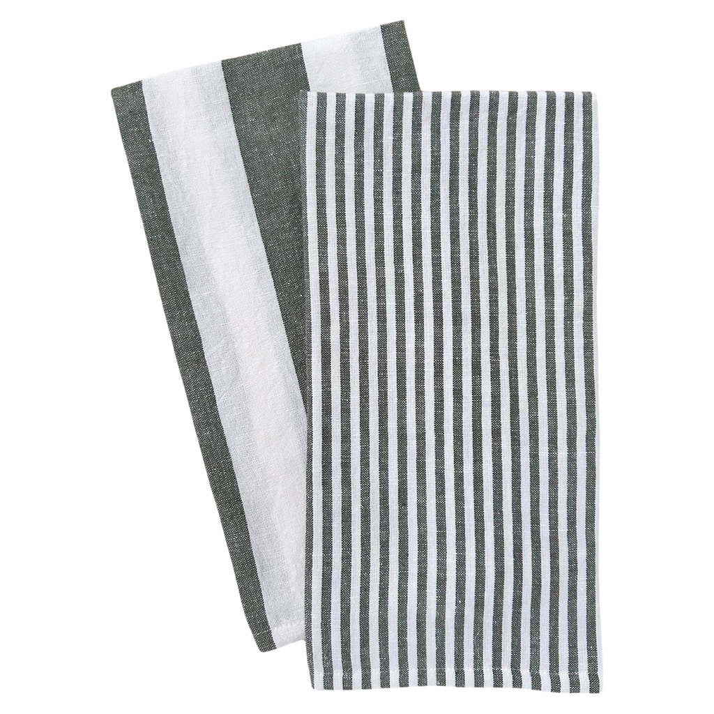 S/2 Stripe Tea Towel Set