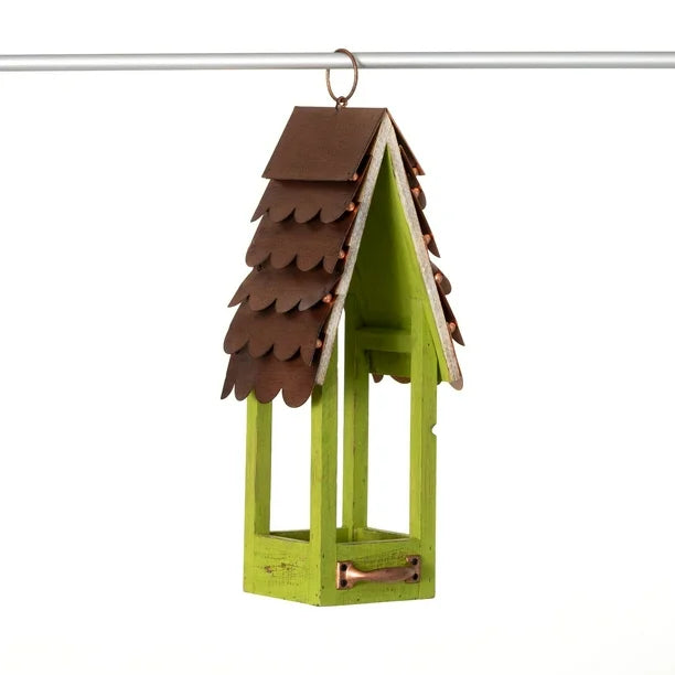 Green Copper Roof Bird Feeder