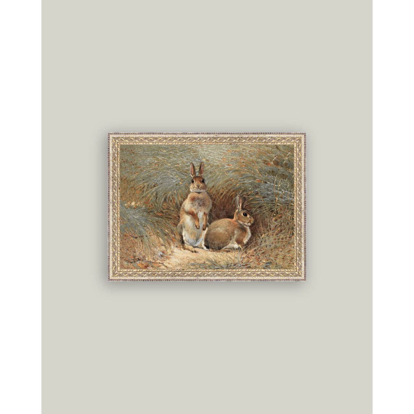 Framed Antique Art | Bunnies - 7x5