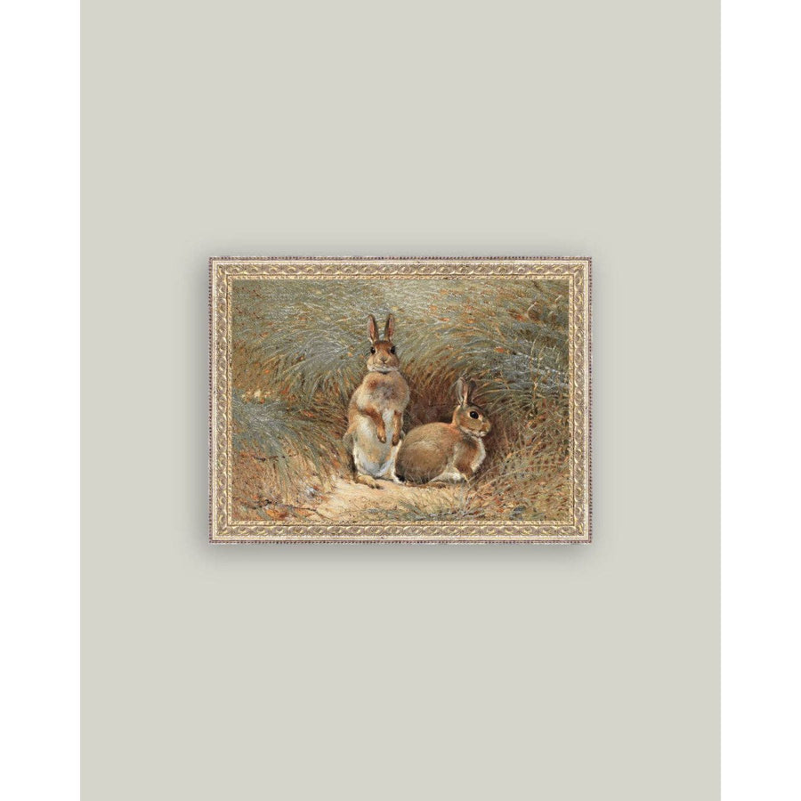 Framed Antique Art | Bunnies - 7x5