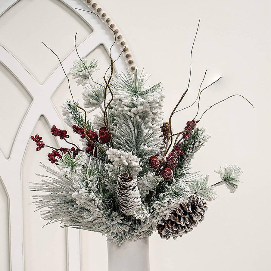 Frosty Pines & Berries Bush