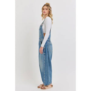 Mid Waisted Barrel Overalls
