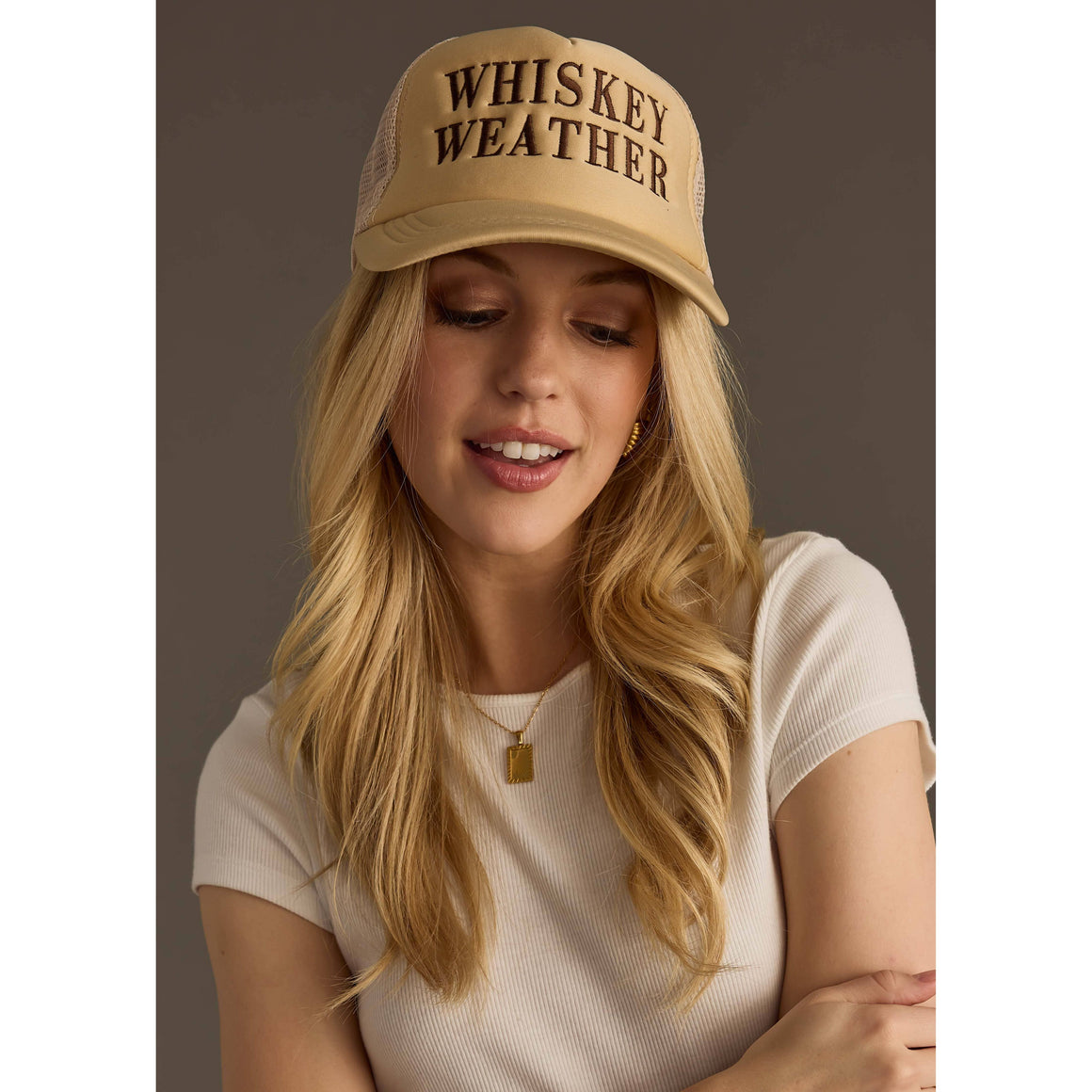 Tan & Brown Whiskey Weather Trucker Hat