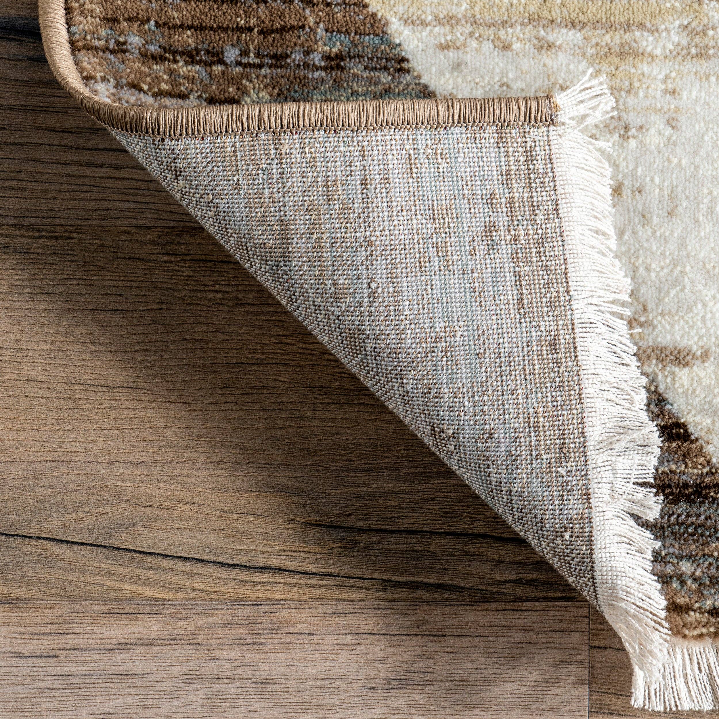 Meline Checkered Fringe Area Rug