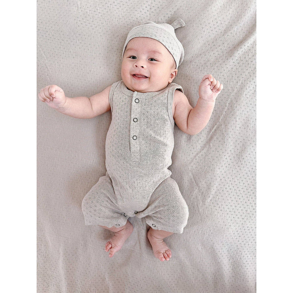 Organic Pointelle Ruffle Criss-Cross Bodysuit