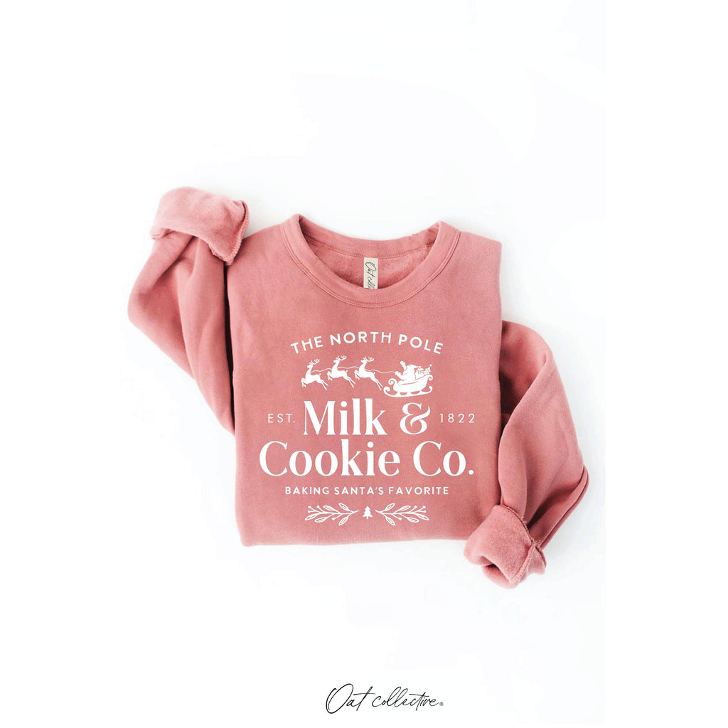 The North Pole Milk & Cookie Graphic Sweatshirt | Heather Green