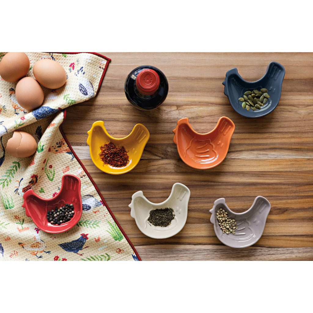 S/6 Stoneware Chicken Pinch Bowls