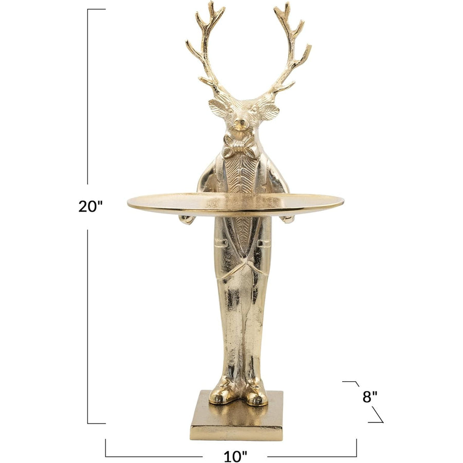 Cast Aluminum Deer Tray | Gold Finish