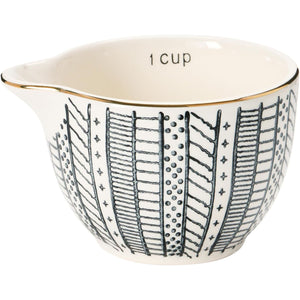 S/4 Stoneware Measuring Cups w/Gold Electroplating