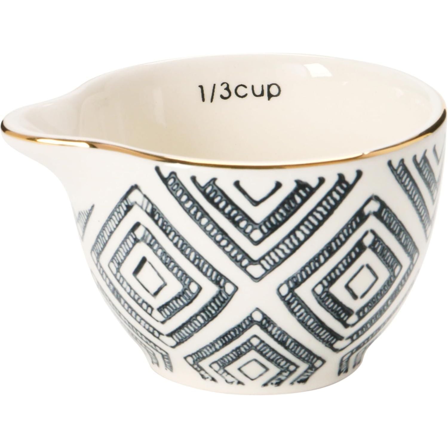 S/4 Stoneware Measuring Cups w/Gold Electroplating