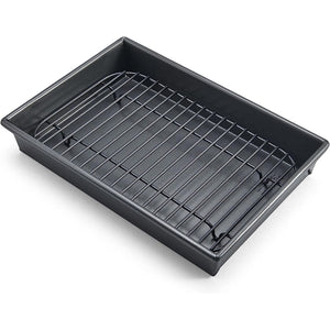 Chicago Metallic Gray Petite Roast Pan w/Rack | 10" x 7"