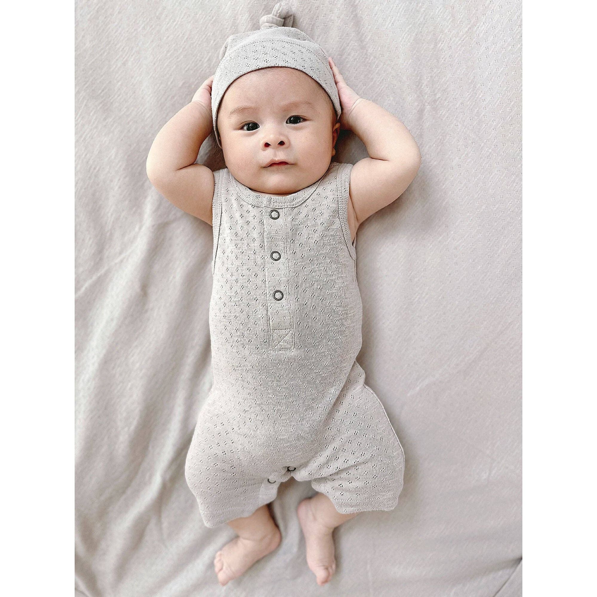 Organic Pointelle Ruffle Criss-Cross Bodysuit
