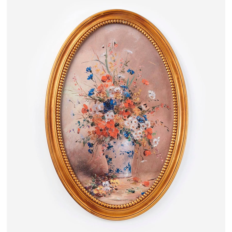 Oval Framed Floral Wall Print