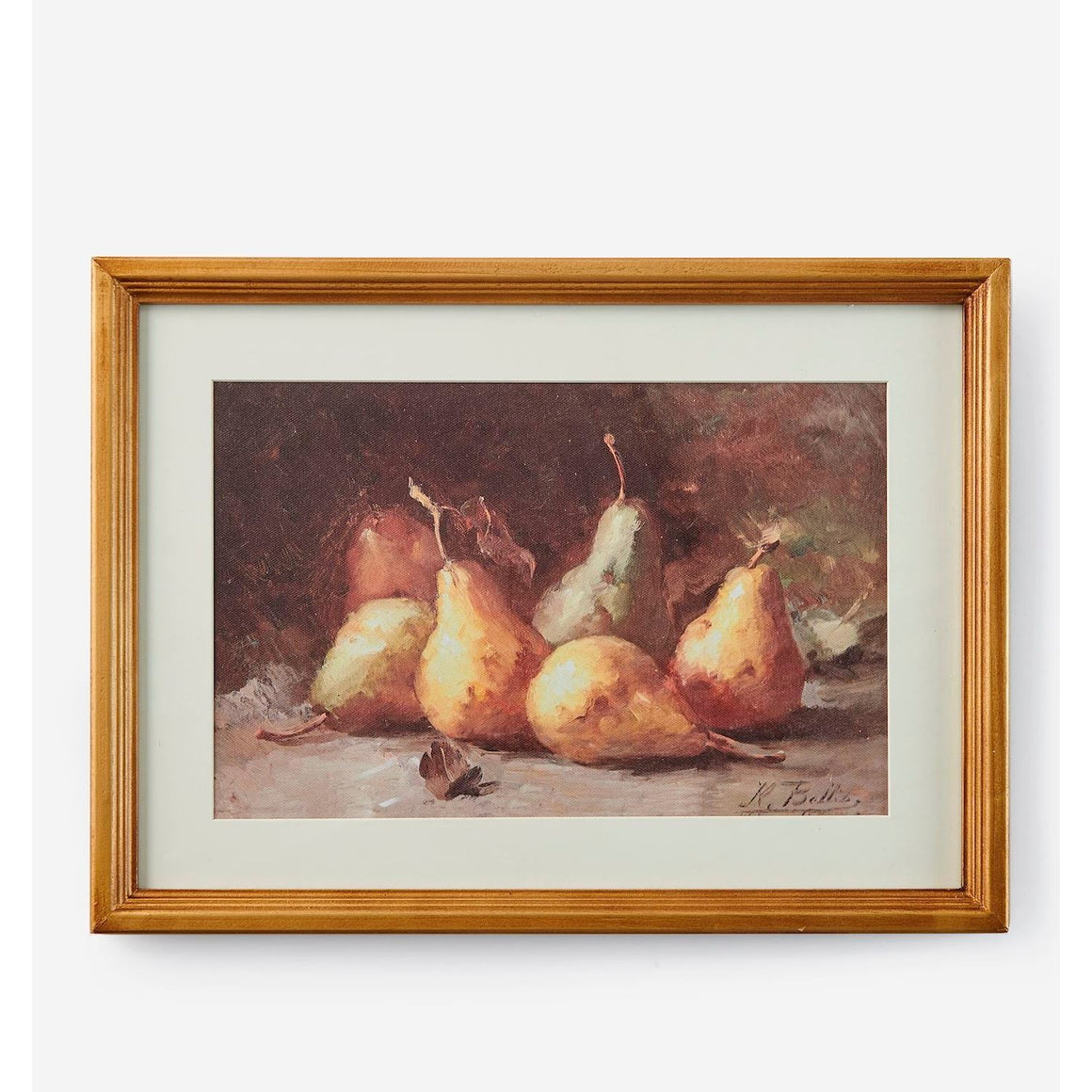 Framed Pear Still Life Wall Print