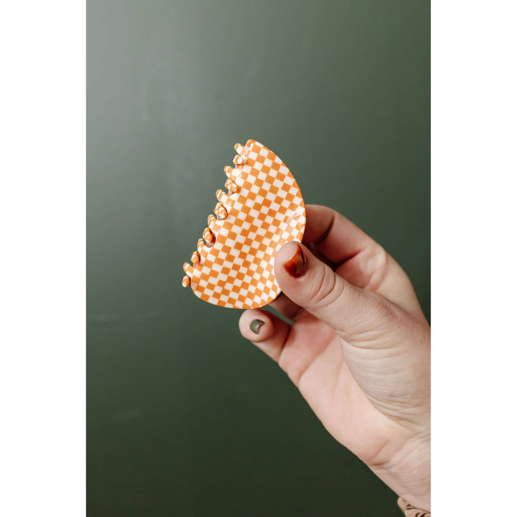 Claw Clip | Orange Checkered