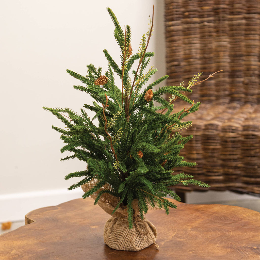 Soft Touch Austrian Pine Tree in Burlap Base | 19"H