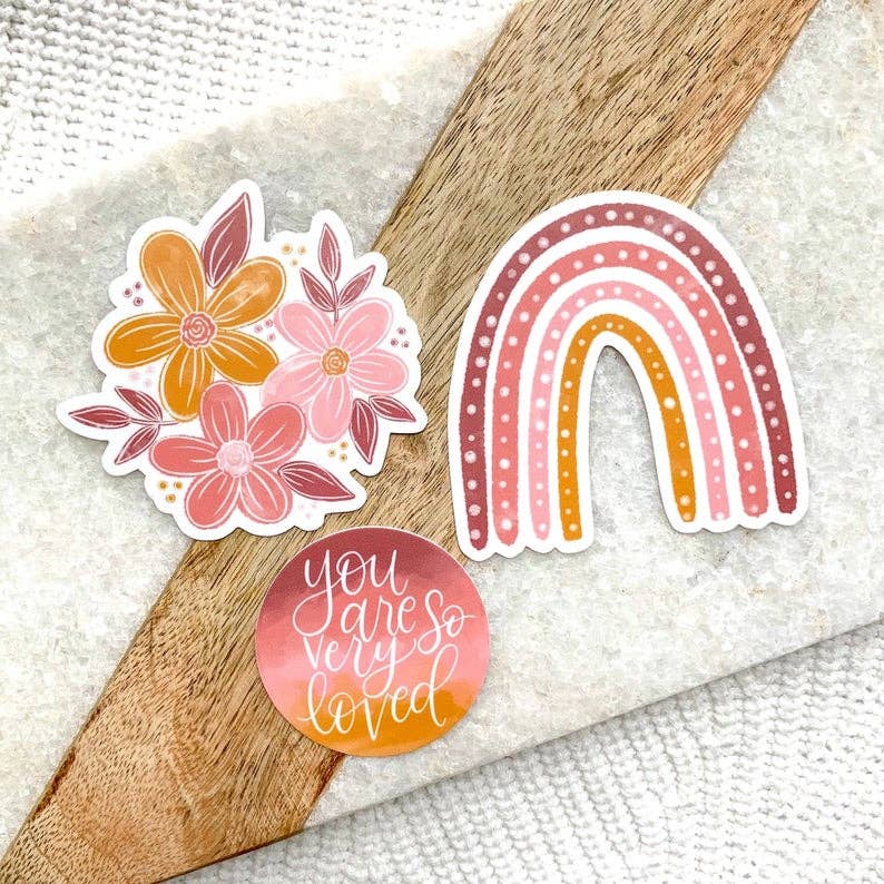 Pink & Yellow Rainbow Sticker