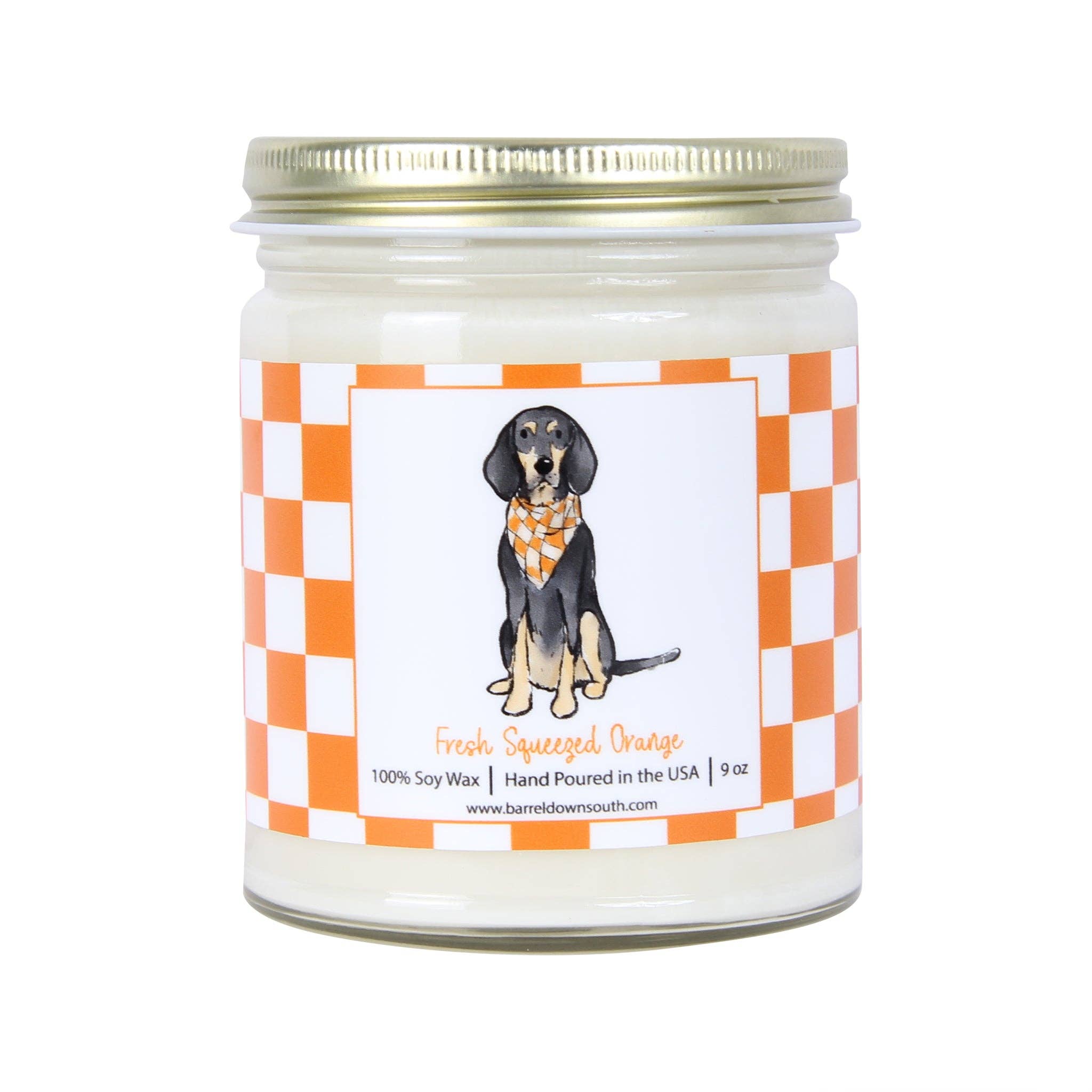 Barrel Down South - Bluetick Coonhound Checkerboard Candle