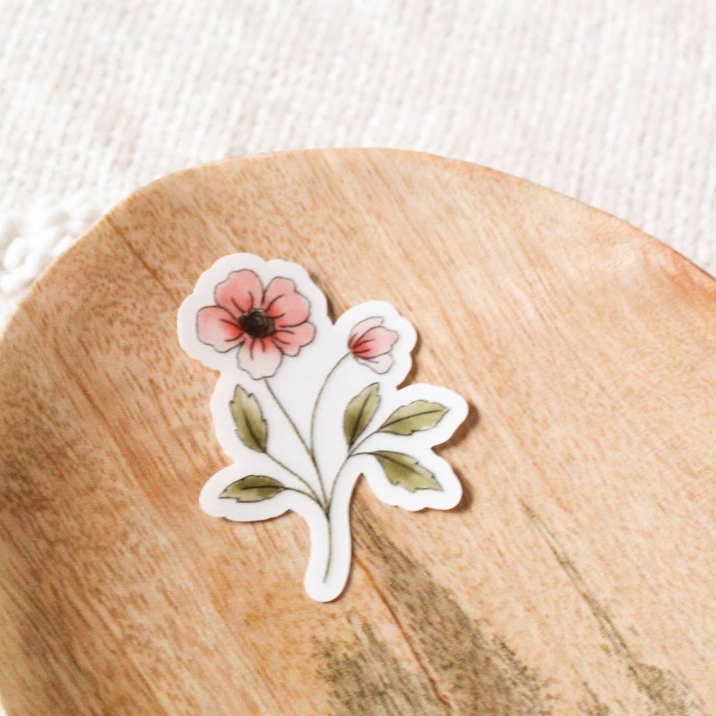 Clear Pink Primrose Sticker