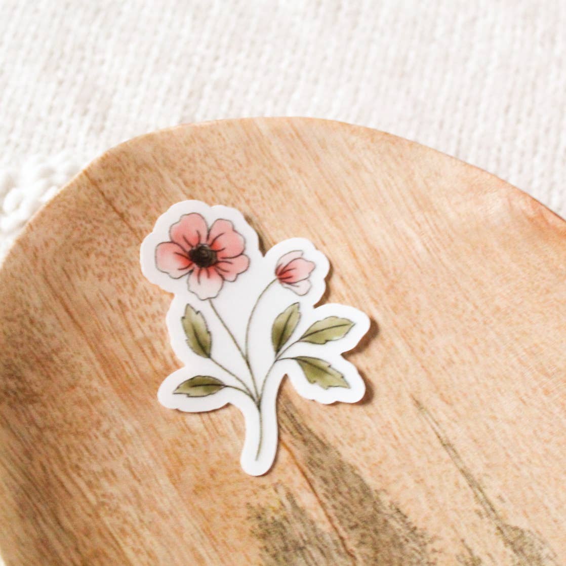 Clear Pink Primrose Sticker