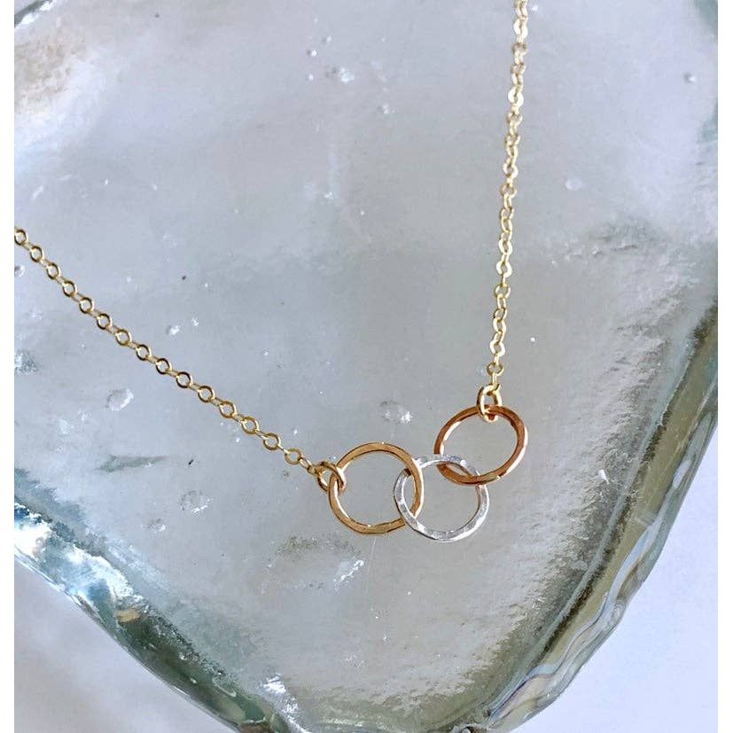 Triple Metal Circles Necklace