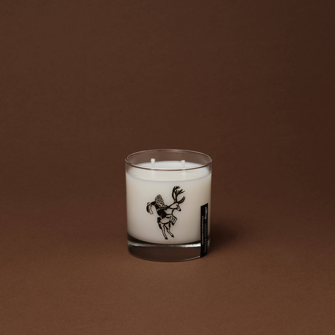 Cowboy Christmas Rocks Glass Candle