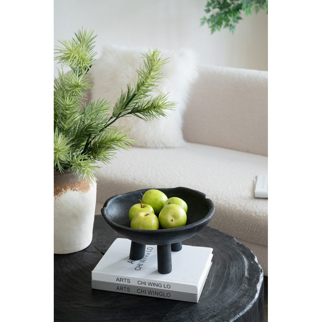 Teak Wood Footed Bowl