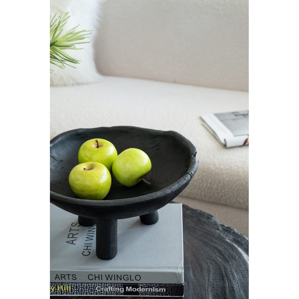 Teak Wood Footed Bowl