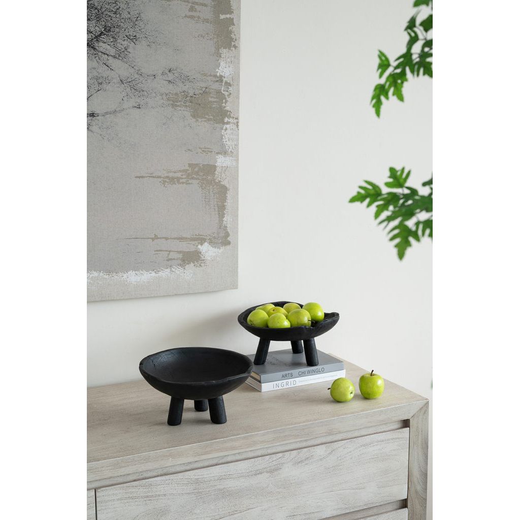 Teak Wood Footed Bowl