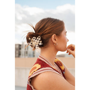 Flower Hair Claw | Cream Checker