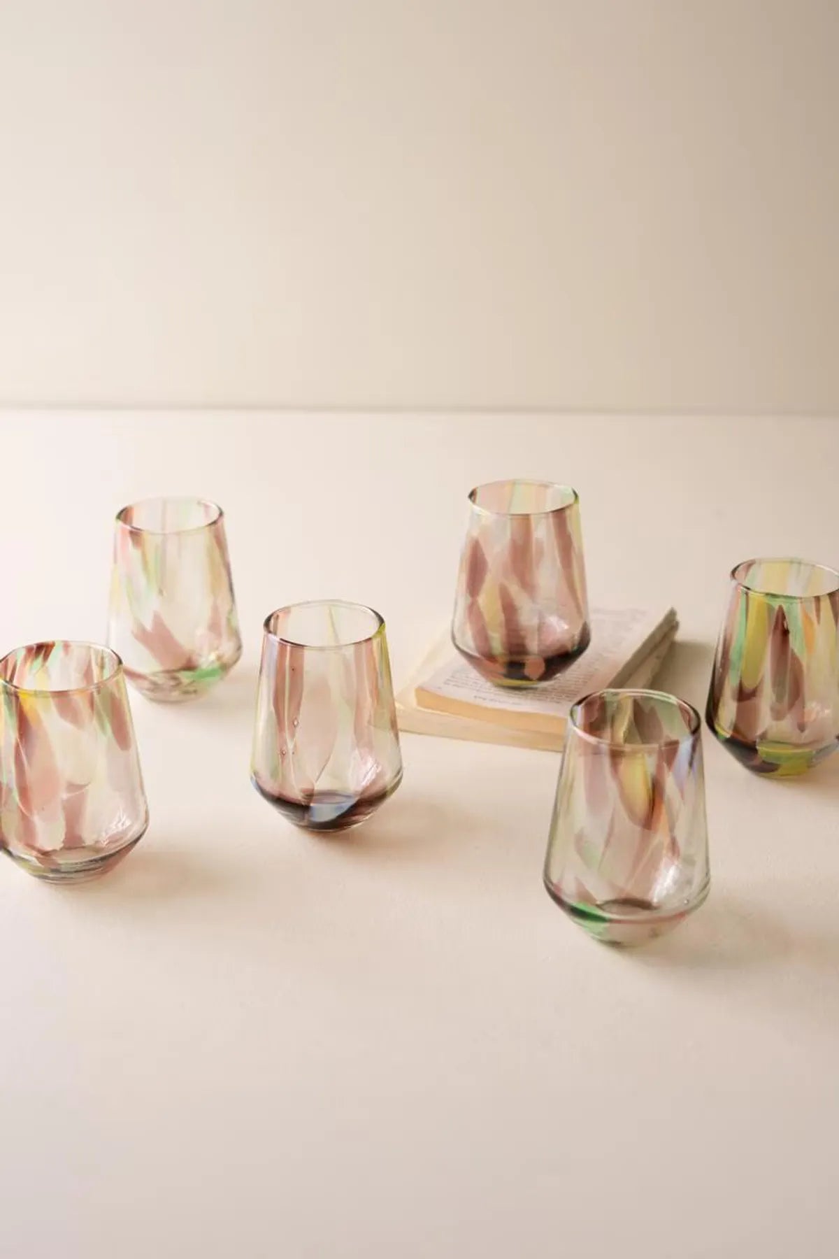 Tapered Multi-Color Glass Tumbler