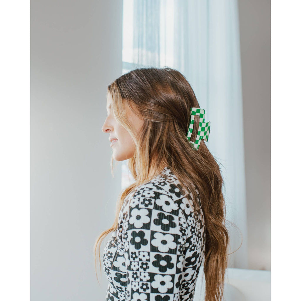 Checker Hair Claw | Orange