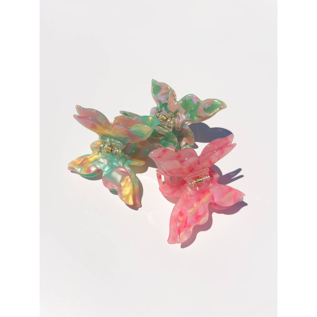 Flutter Butterfly Hair Claw Clip | Mossy Pink