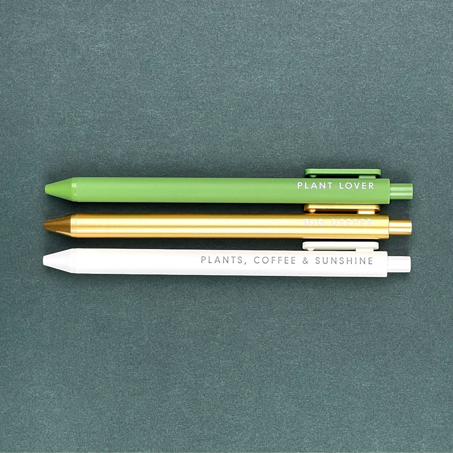 S/3 Gel Pens | Plant Lover Jotter Set