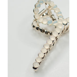 Glitter Pearl Loop Hair Claw Clip