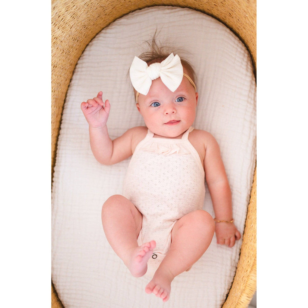 Organic Pointelle Ruffle Bodysuit | Cotton Candy